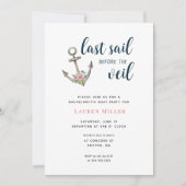 Nautischer AnkerJunggeselinnen-Abschied Einladung (Vorderseite)