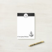 nautischer Ankermonogramm der Ziegelwand Post-it Klebezettel (Auf Schreibtisch)