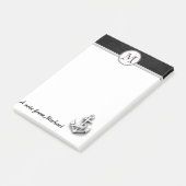 nautischer Ankermonogramm der Ziegelwand Post-it Klebezettel (angewinkelt)