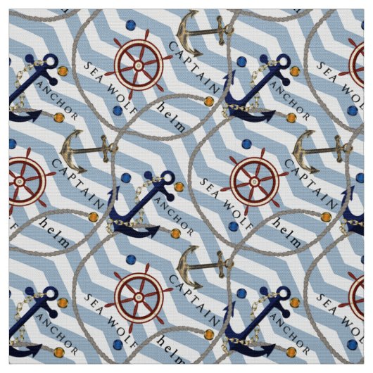 Nautischer Ankerruder, blauer Streifen Stoff (Muster)