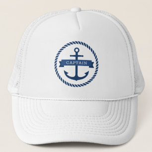 Nautischer Ankerseilkapitän auf dem Banner Truckerkappe