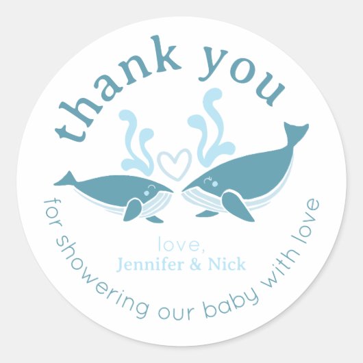 Nautischer Baby Shower Danke Sticker (Vorderseite)