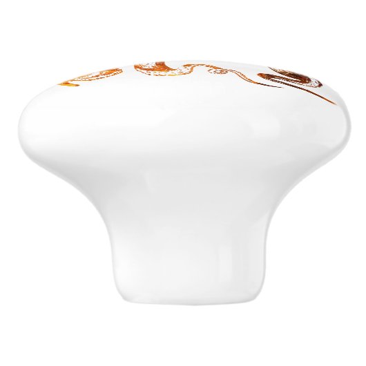 Nautischer Bernsteinoktopus Keramikknauf (Seitenansicht)