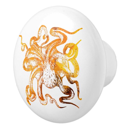 Nautischer Bernsteinoktopus Keramikknauf (Rechts)