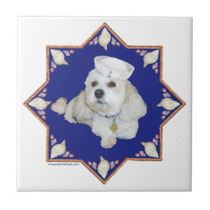 Nautischer Bichon Frise Fliese