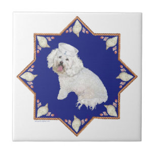 Nautischer Bichon Frise Fliese