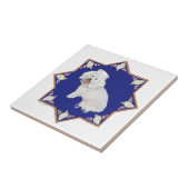 Nautischer Bichon Frise Fliese (Seite)