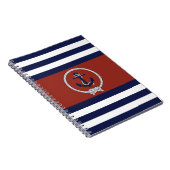 Nautischer blauer Anker/Navy Knoten/rot/weiß Strei Notizblock (Rechte Seite)