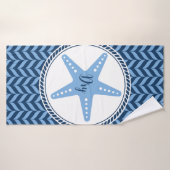 Nautischer blauer Seestern Küste Badehandtuch (Badehandtuch)