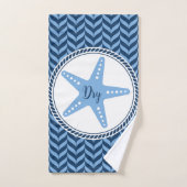 Nautischer blauer Seestern Küste Badhandtuch Set (Handtuch)