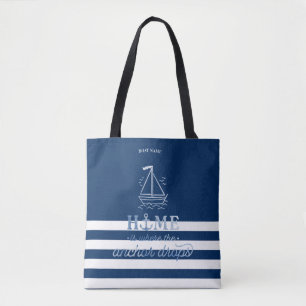 Nautischer Bootsanker in Marineblau gestreift   Tasche