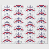 Nautischer Bootsanker mit eleganten Wirbel Geschenkpapier (Flach)