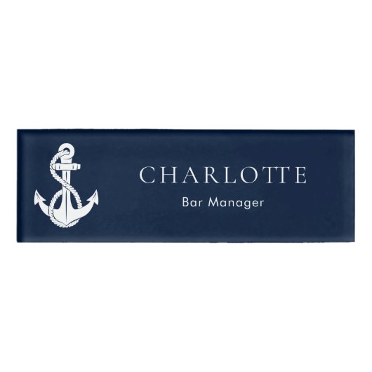 Nautischer Bootsanker und Crew Namenschild (Vorderseite)