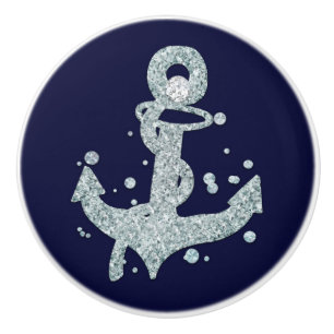 Nautischer Diamant-Anker-Bling-Glamour-Strand-Chic Keramikknauf