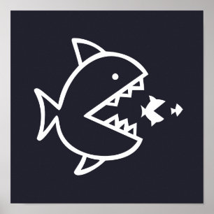 nautischer FISH mit Zähnen Poster