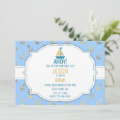 NAUTISCHER GEBURTSTAG BODENEINLADUNG EINLADUNG (Stehend Vorderseite)