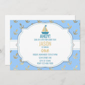 NAUTISCHER GEBURTSTAG BODENEINLADUNG EINLADUNG (Vorne/Hinten)