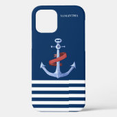 Nautischer Geist Anker, Navy Blue Case-Mate iPhone Hülle (Rückseite)