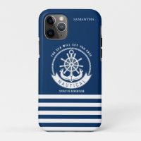 Nautischer Geist Anker, Rad, Navy Blue