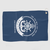 Nautischer Geist Anker, Rad, Navy Blue Golfhandtuch (Horizontal)