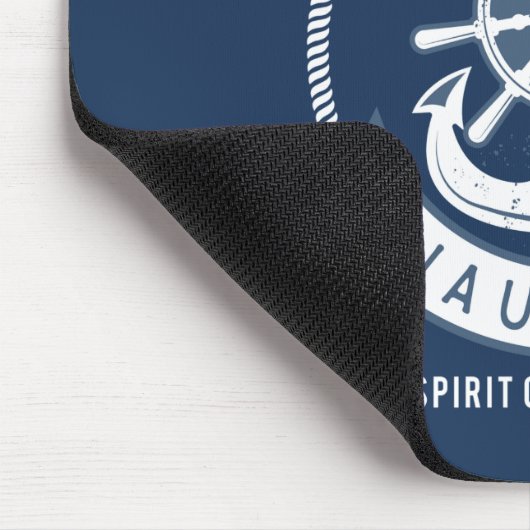 Nautischer Geist Anker, Rad, Navy Blue Mousepad (Ecke)