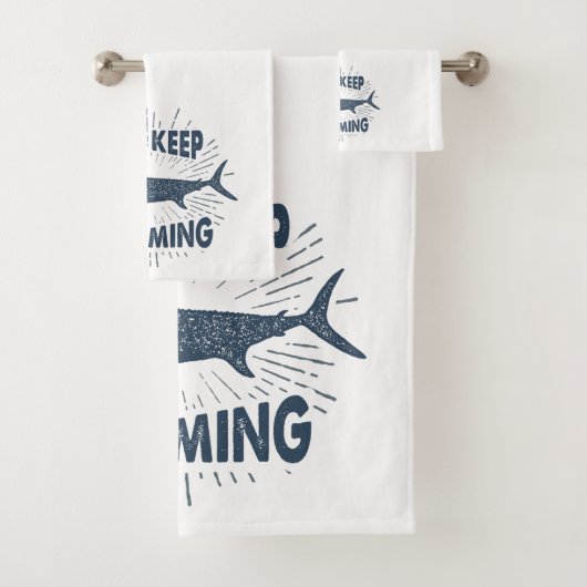 Nautischer Hai Behalte nur schwimmen Badhandtuch Set (Insitu)