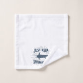 Nautischer Hai Behalte nur schwimmen Badhandtuch Set (Waschlappen)