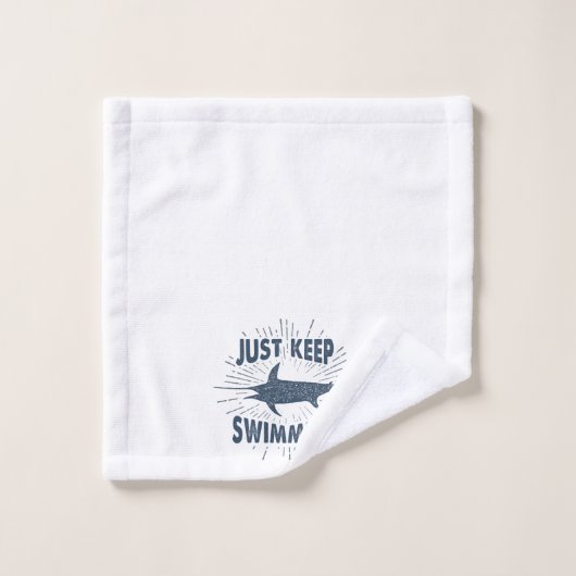 Nautischer Hai Behalte nur schwimmen Badhandtuch Set (Waschlappen)