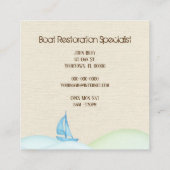 nautischer Helm- und Kompassgeschäft Quadratische Visitenkarte (Rückseite)