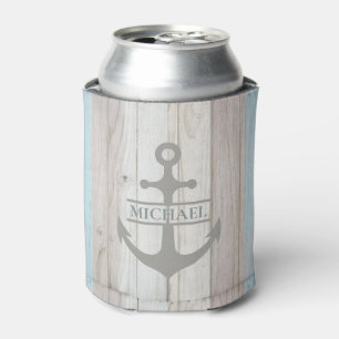 Nautischer hölzerner Bootsanker Strand Name Dosenkühler