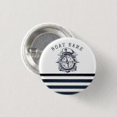 Nautischer Hut, Anker, Radmarineblau gestreift Button (Vorne & Hinten)