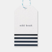 Nautischer Hut, Anker, Radmarineblau gestreift Geschenkanhänger (Rückseite)