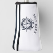 Nautischer Hut, Anker, Radmarineblau gestreift Golf Headcover (Rotieren 90)