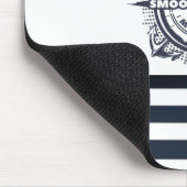 Nautischer Hut, Anker, Radmarineblau gestreift Mousepad (Ecke)