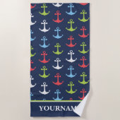 Nautischer Individuelle Name für personalisierte A Strandtuch (Vorderseite)