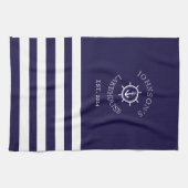 Nautischer Individuelle Name Geschirrtuch (Horizontal)