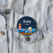 Nautischer Jungenaffe Rot und Navy Daddy wird Papa Button (Beispiel)