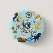 Nautischer Junggesellenabschied Button (Vorderseite)