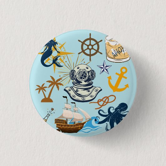 Nautischer Junggesellenabschied Button (Vorderseite)