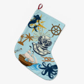 Nautischer Junggesellenabschied Großer Weihnachtsstrumpf (Vorderansicht (hängend))