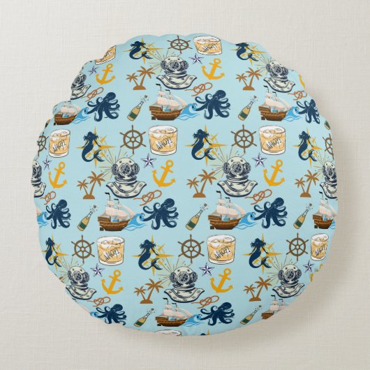 Nautischer Junggesellenabschied Rundes Kissen (Vorderseite)