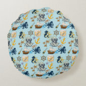 Nautischer Junggesellenabschied Rundes Kissen (Rückseite)