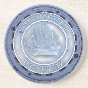 Nautischer Kanaldeckel deutsches Schiff Getränkeuntersetzer