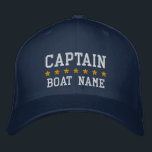 Nautischer Kapitän Ihr Boot Name Cap Blue Bestickte Kappe<br><div class="desc">Nautical Blue Captain Ihr Boot Name Personalisiert Baseball Cap</div>