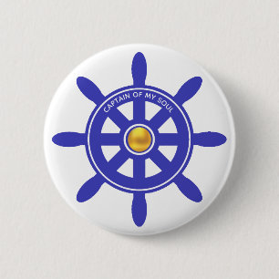 Nautischer Kapitän königsblaues Schiffsruder auf W Button