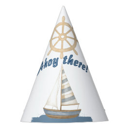 Nautischer Kindergeburtstag | Blaues und weißes Sc Partyhütchen