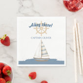 Nautischer Kindergeburtstag | Blaues und weißes Sc Serviette (Beispiel)