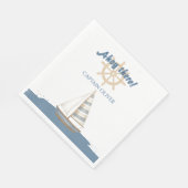 Nautischer Kindergeburtstag | Blaues und weißes Sc Serviette (Ecke)