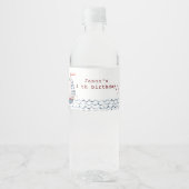 Nautischer Kindergeburtstag in Aquarellfarbe Wasserflaschenetikett (Vorderseite)