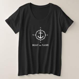 Nautischer Kompass Ankerplatz Ihres Bootes oder Na Große Größe T-Shirt